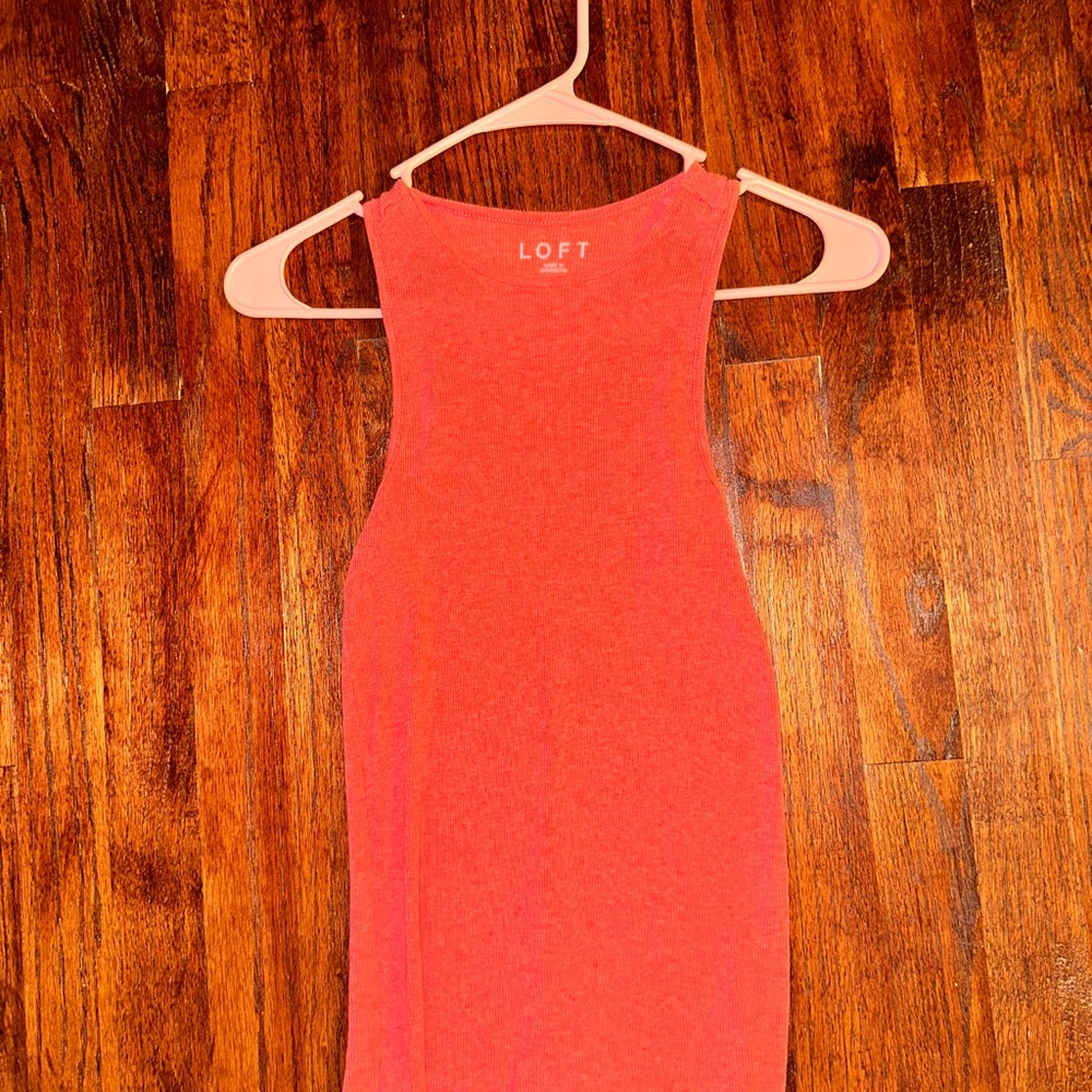 LOFT Women's Vibrant Coral Backless Dress